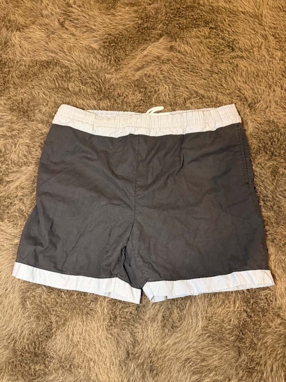 Trend Basics Men's Vintage Swim Trunks Size Large Gray White Retro Board Shorts